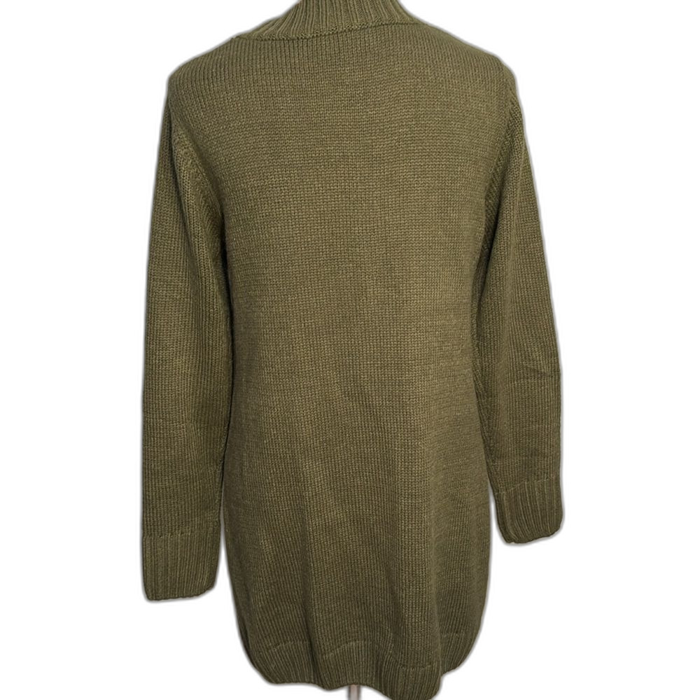 Unbranded forest green long cable knit cardigan Size M - Picture 7 of 9